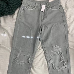 AE Mom Straight Jeans Distressed